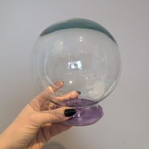 Purple and Clear Glass Globe